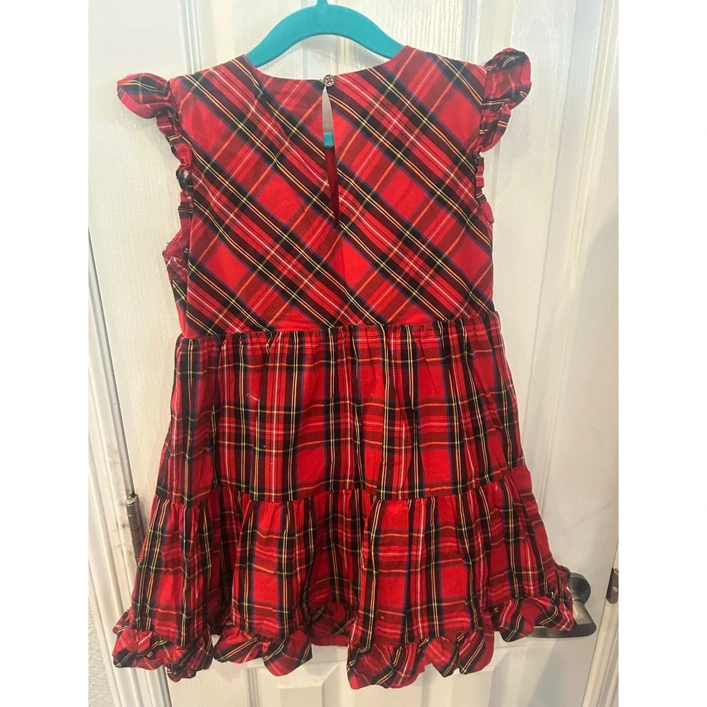 Crewcuts Plaid Dress Red Tartan Ruffle Tiered Holiday Christmas Girls 7